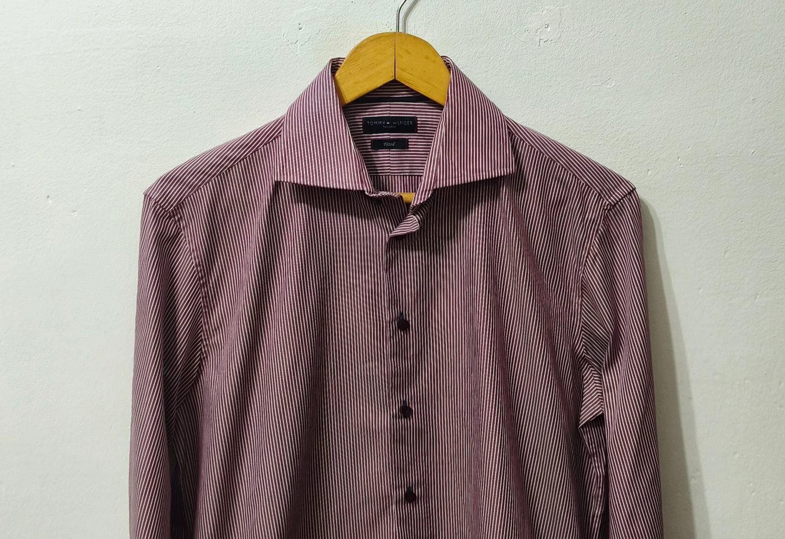 Fitted striped shirt lilac and white Tommy Hilfiger men Size 39 – photo 3